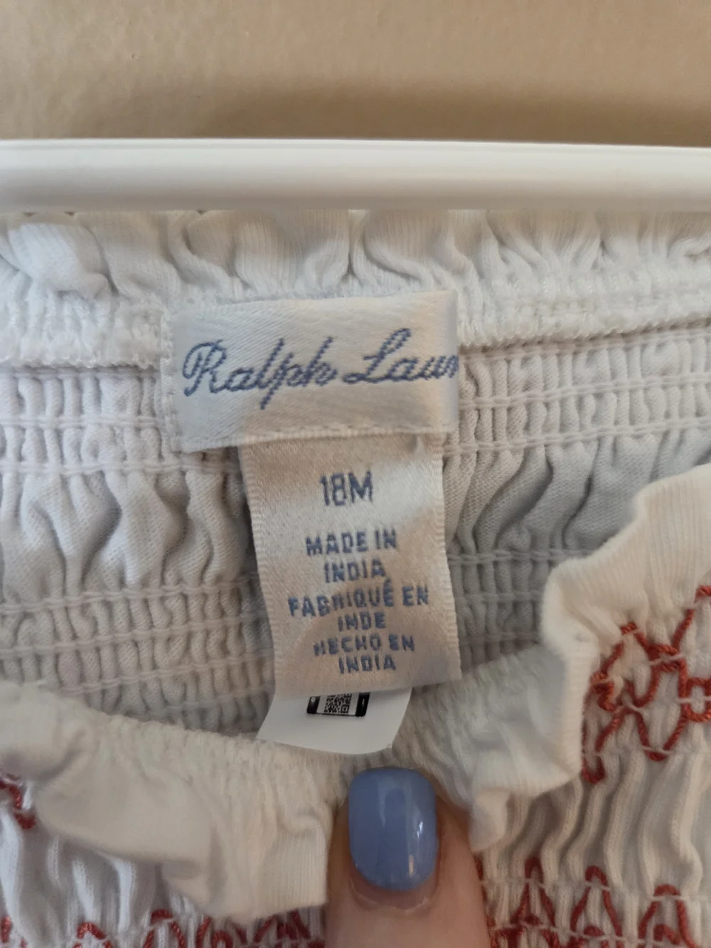 Ralph Lauren White Sundress with Red Embroidery